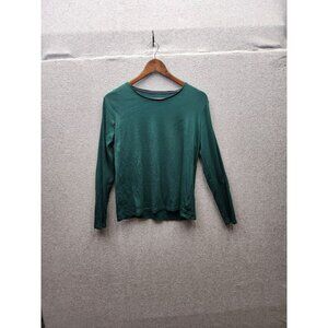 Charter Club Pima Cotton Long-Sleeve Green Womens Top Size M